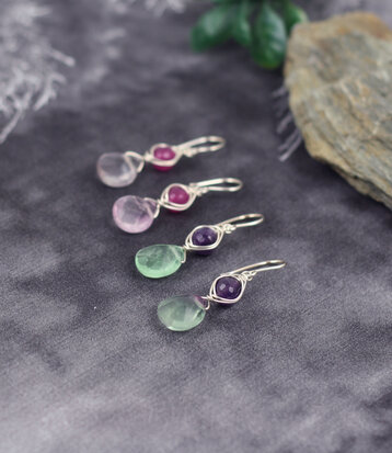 Boucles d'oreilles l'oeil avec amethyste
