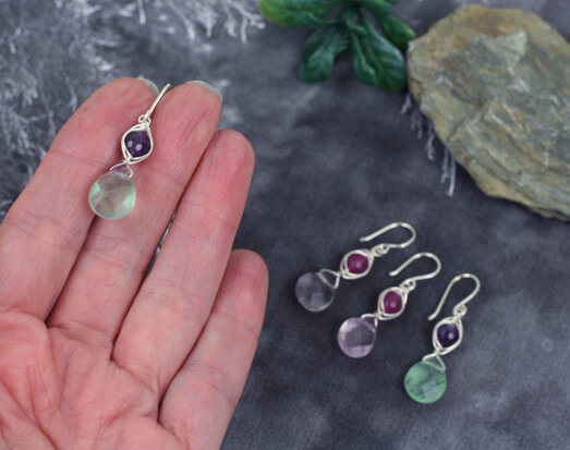 Boucles d'oreilles l'oeil avec amethyste