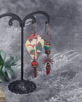 Boucles d'oreilles japonisantes Geisha