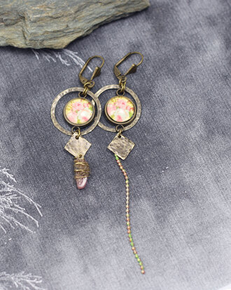 Boucles d'oreilles Les roses vintage