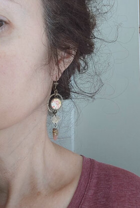 Boucles d'oreilles Les roses vintage