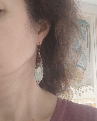 Boucles d'oreilles motif japonais