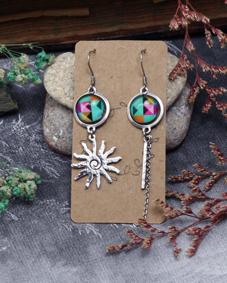 Boucles d'oreilles Le Soleil argentees