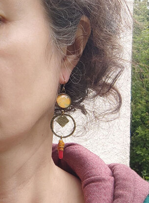 Boucles d'oreilles bronze geometriques