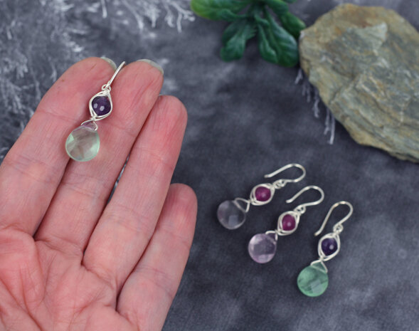 Boucles d'oreilles l'oeil avec amethyste