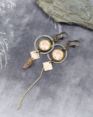 Boucles d'oreilles Les roses vintage