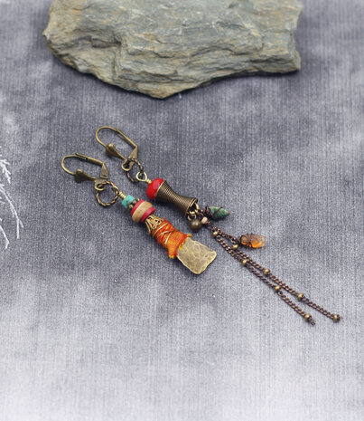 Boucles d'oreilles berberes avec turquoises