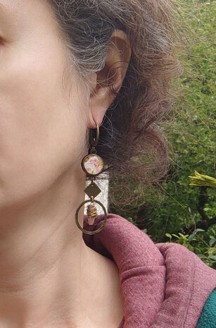 Boucles d'oreilles bronze geometriques