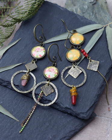 Boucles d'oreilles bronze geometriques