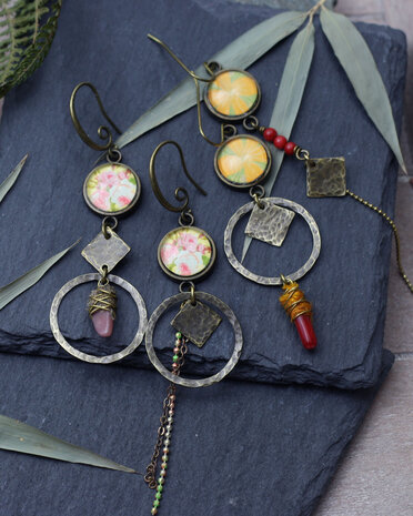 Boucles d'oreilles bronze geometriques