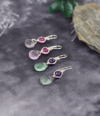 Boucles d'oreilles l'oeil avec amethyste