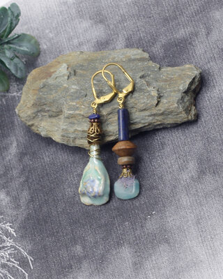 Boucles d'oreilles bohemes lapis lazuli