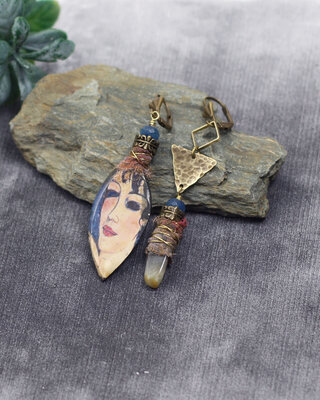 Boucles d'oreilles Portrait d'une femme