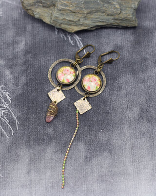 Boucles d'oreilles Les roses vintage