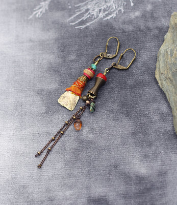 Boucles d'oreilles berberes avec turquoises