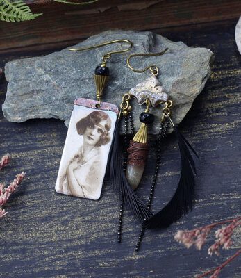 Boucles d'oreilles art deco Femme