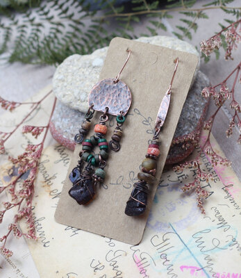 Boucles d'oreilles avec ambre